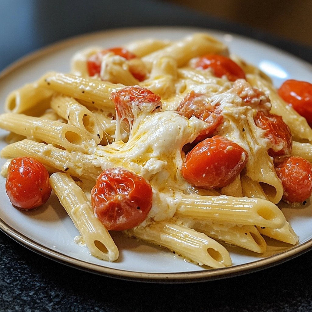 Penne mit Tomaten und Mozzarella