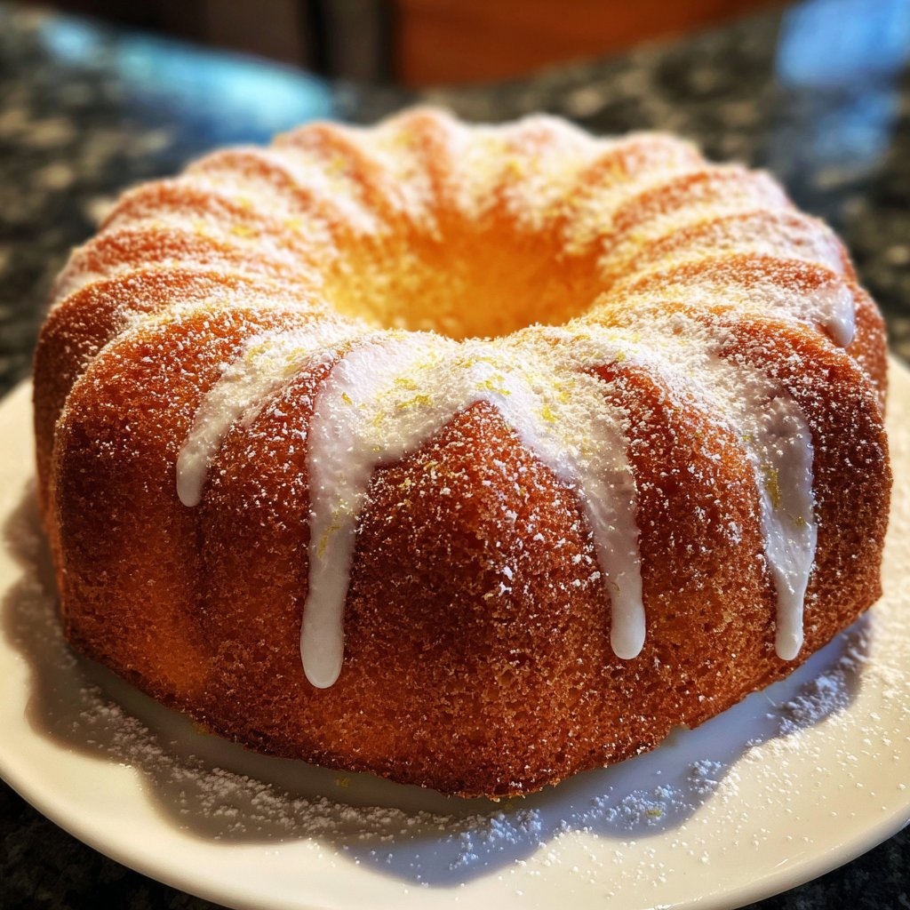 Zitronenkuchen mit Puderzucker