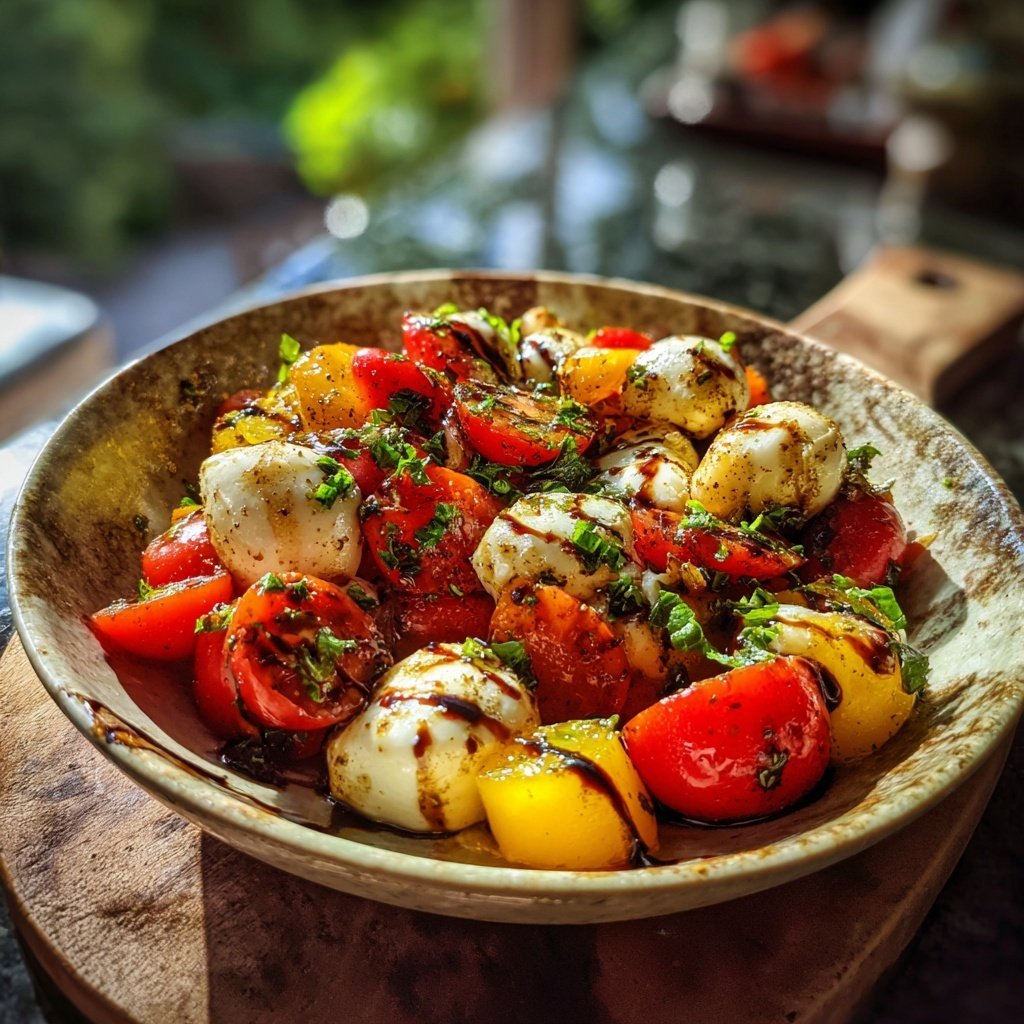 Salat Zum Grillen Mit Tomaten Und Mozzarella