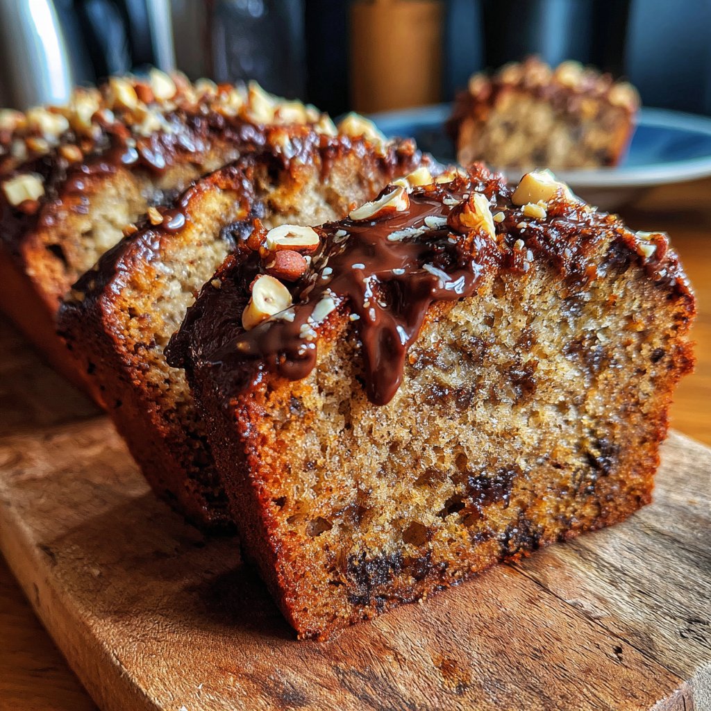 Bananenbrot mit Kakao und Haselnüssen