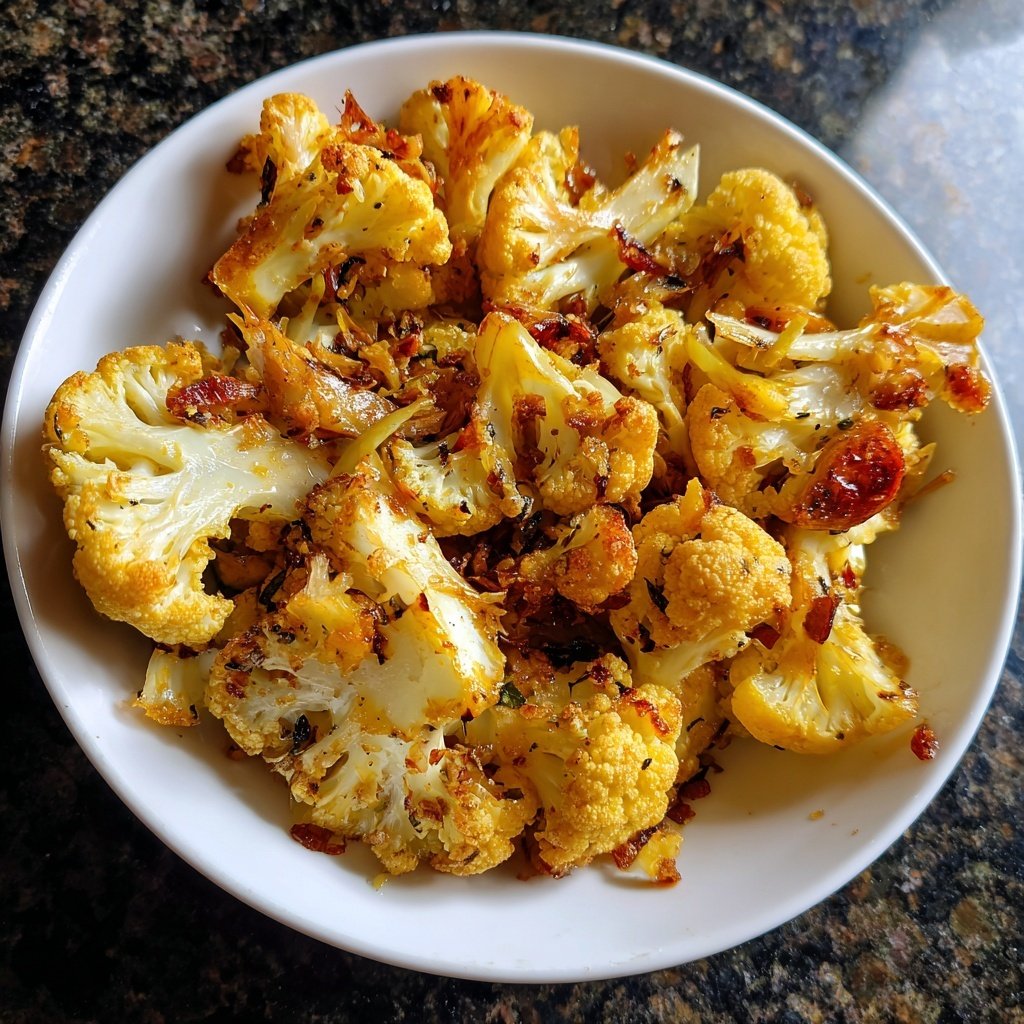 Blumenkohlpfanne mit Knoblauch